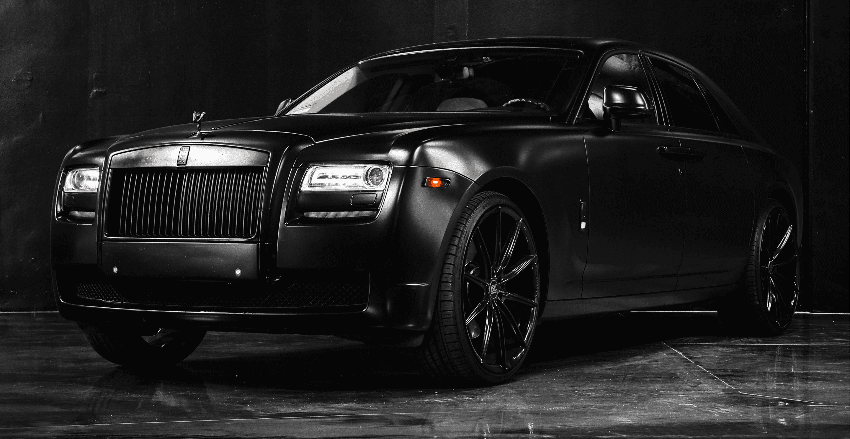 Black Rolls-Royce in studio