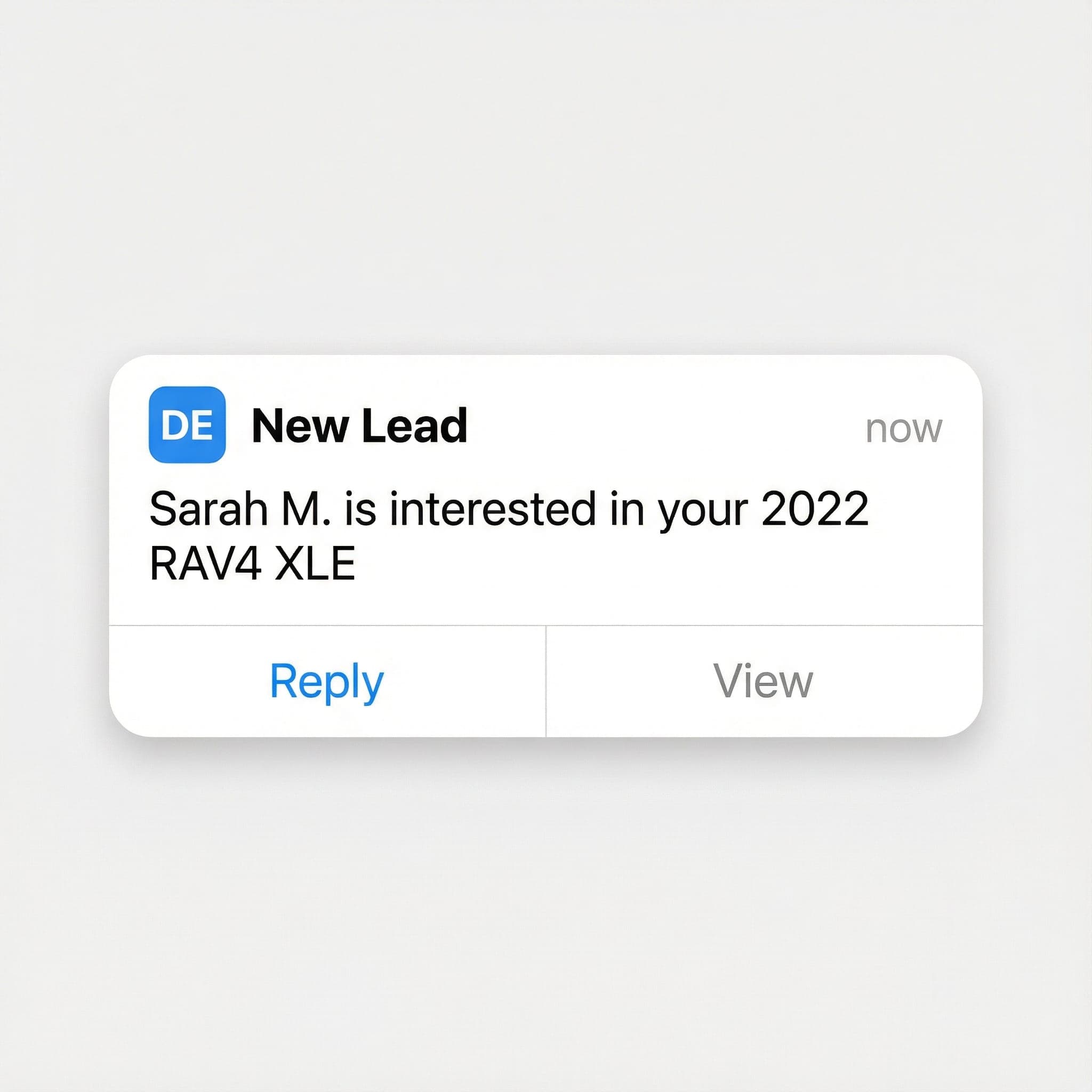 Real-time lead notification on mobile
